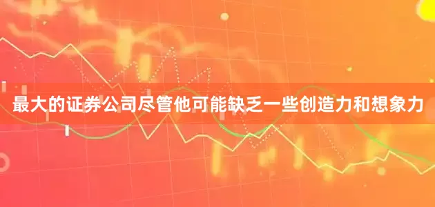最大的证券公司尽管他可能缺乏一些创造力和想象力